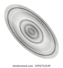 Oval spiral icons. Gray vector symbols. White background design. Circular line shapes.