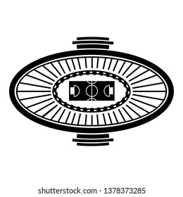 Oval stadium icon. Simple illustration of oval stadium vector icon for web design isolated on white background