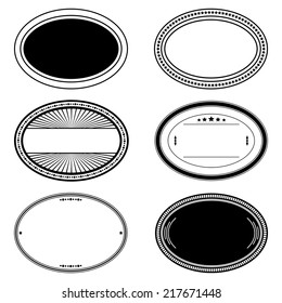 Oval Stamp Set For Your Design. EPS10 vector.