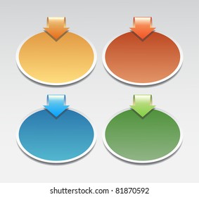 Oval stickers with an arrow vector