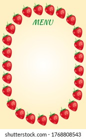 Oval strawberry frame for summer menu