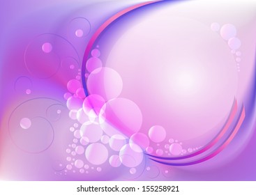 Oval strip and transparent circles by crimson purple mesh gradient background 