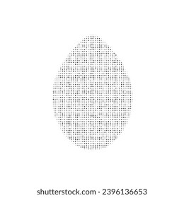 The oval symbol filled with black dots. Pointillism style. Vector illustration on white background