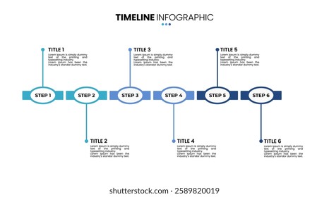 Oval timeline infographic 6 options, step, sequence. Six stage infographic template for business presentations	