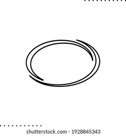 Oval Vector Icon In Outlines