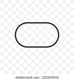 Oval vector linear icon isolated on transparent background, Oval transparency concept can be used for web and mobile