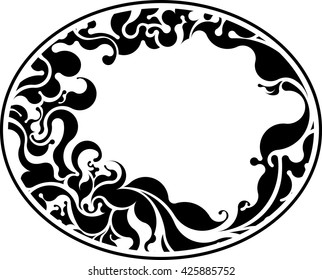 Oval vintage element for your design. Vector illustration.
