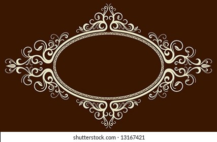 Oval vintage floral frame (Vector)