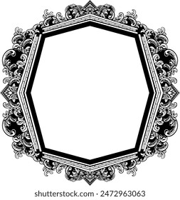 oval vintage frame ornaye patern elite round frame for wedding invitations stock illustration