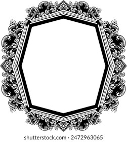 oval vintage frame ornaye patern elite round frame for wedding invitations stock illustration