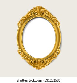 Oval Vintage  Gold Picture Frame 