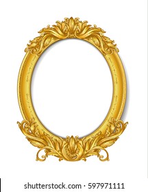 oval vintage gold picture frame