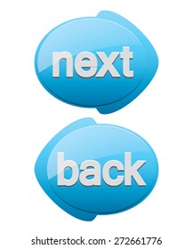 Oval Web Navigation on Blue Arrow