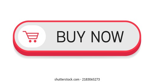 Oval white button compra ahora aislado en fondo blanco. Ilustración vectorial.