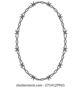 vetor de estrutura de arame oval. Estrutura de arame farpado de círculo