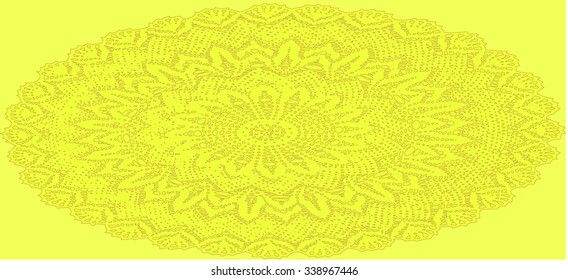 Oval Yellow Crochet Doily
