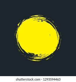 Oval yellow paint stain vector illustration