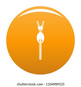 Oval zip icon. Simple illustration of oval zip vector icon for any design orange