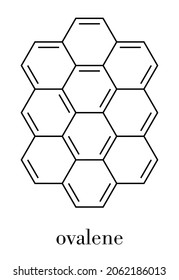 Ovalene polycyclic aromatic hydrocarbon molecule. Skeletal formula.