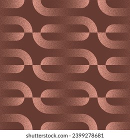 Ovals 50s 60s 70s Retro Seamless Pattern Trend Brown Hues Abstract Vector Background. Vintage Graphic Old Fashioned Vogue Abstraction For Textile Print Repetitive Wallpaper. Half Tone Art Illustration