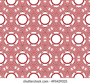 ovals and circles. beautiful geometric pattern. vector illustration. red gradient.