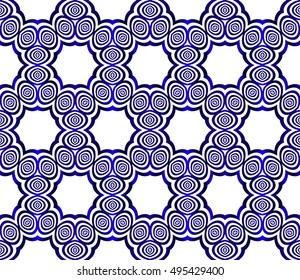 ovals and circles. beautiful geometric pattern. vector illustration. blue gradient.