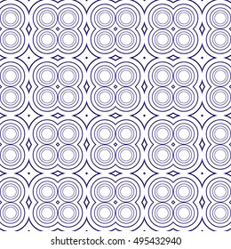 ovals and circles. beautiful geometric pattern. vector illustration. blue gradient.