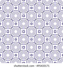 ovals and circles. beautiful geometric pattern. vector illustration. blue gradient.