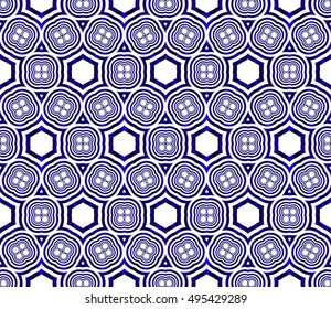 ovals and circles. seamless vector image. blue gradient