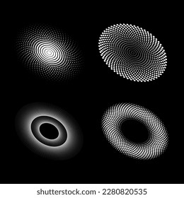 An oval-shaped vector illustration featuring a series of black and white lines, ideal for creating logos, designs, or emblems with a technological aesthetic in graphic design.