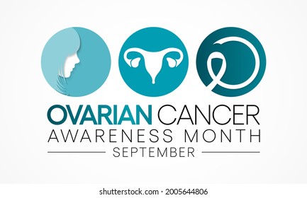 Ovarian Cancer awareness month is observed every year in September, it is a group of diseases that originates in the ovaries, or in the related areas of the fallopian tubes and the peritoneum. Vector