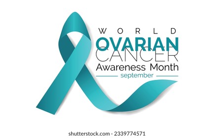 Ovarian Cancer awareness month is observed every year in September. banner design template Vector white background.