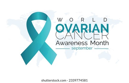 Ovarian Cancer awareness month is observed every year in September. banner design template Vector white background.