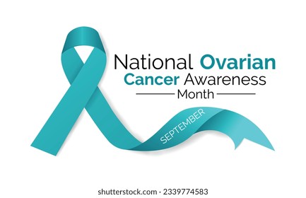 Ovarian Cancer awareness month is observed every year in September. banner design template Vector white background.