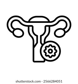 Ovarian Cancer icon line vector illustration
