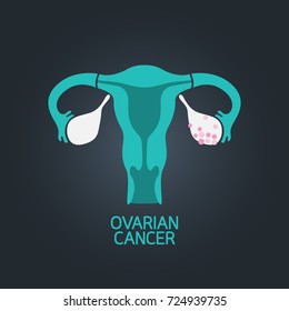 Ovarian Cancer Vector Logo Icon Illustration