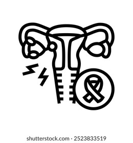 ovarian cancer woman disease line icon vector. ovarian cancer woman disease sign. isolated contour symbol black illustration