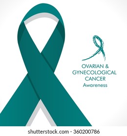 Ovarian Gynecological Cancer Awareness Teal Ribbon Stock Vector   Ovarian Gynecological Cancer Awareness Teal 260nw 360200786 