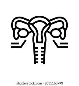 ovaries endocrinology line icon vector. ovaries endocrinology sign. isolated contour symbol black illustration