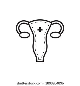 ovaries flat outline health icon