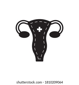 ovaries, flat solid health icon 