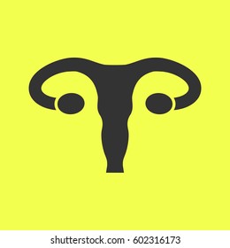 Ovaries icon flat. 
