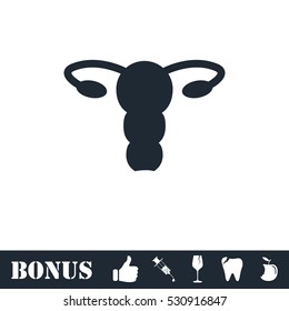 Ovaries icon flat. Vector illustration symbol and bonus pictogram