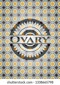 Ovary arabic badge. Arabesque decoration.