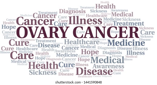 Ovary Cancer word cloud. Vector made with text only.