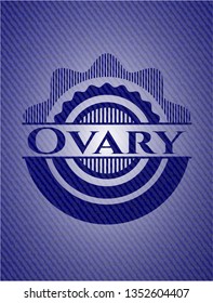 Ovary emblem with jean texture