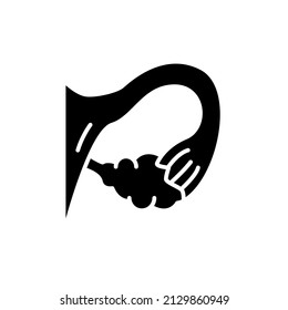 Icono de línea de ovario. Elemento vector aislado.