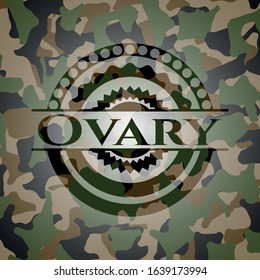 Ovary on camo pattern. Vector Illustration. Detailed.