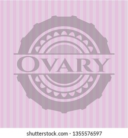 Ovary realistic pink emblem