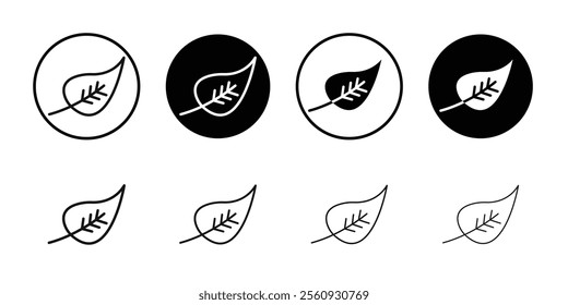 Ovate icon Flat outline fill set collection